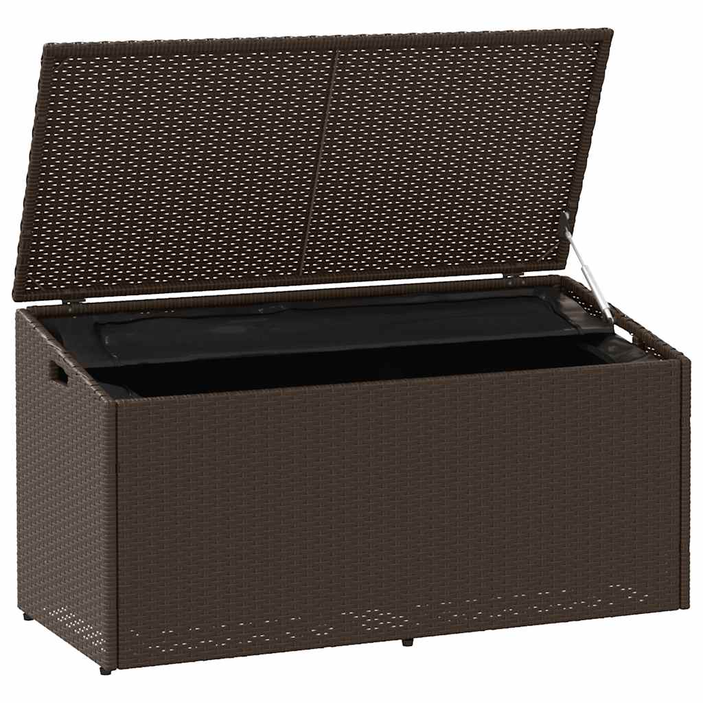 Garden Storage Box Brown 110x50x58 cm Poly Rattan